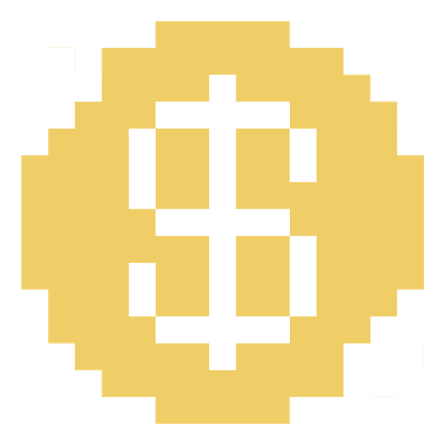 Pixelated coin illistration