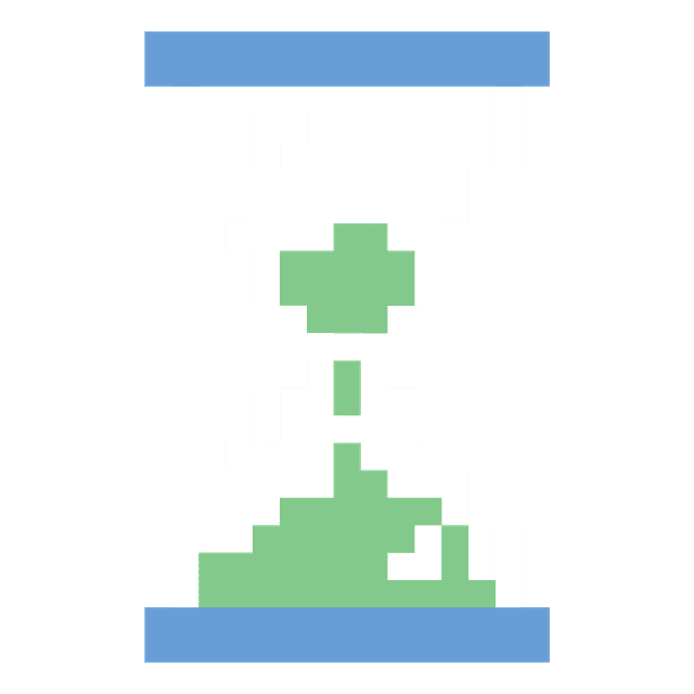 Pixelated hourglass illistration